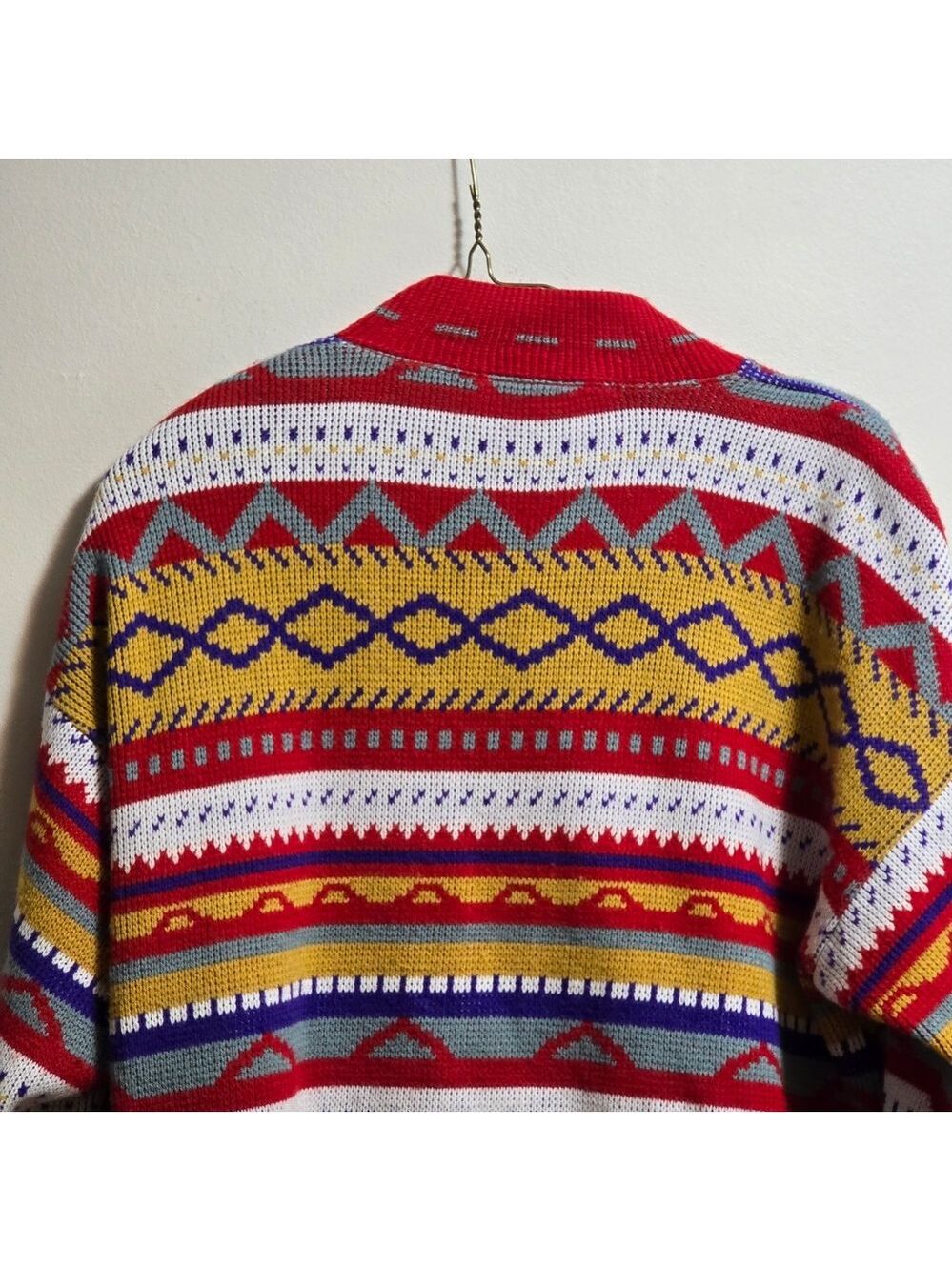 Multicolor Patterned Men's Sweater - Picture 8 of 8